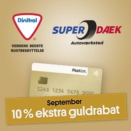 Få 10 % EKSTRA rabat med dit PlusGuldkort!