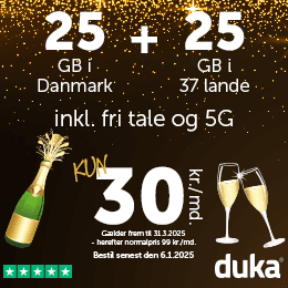 Lige nu! Få mobilabonnement til 30 kr./md. med duka tale